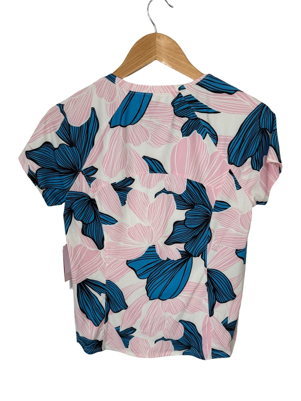 Stella Parker Sport Short Sleeve Floral Athletic Active Top NWT Size S - Picture 2 of 5